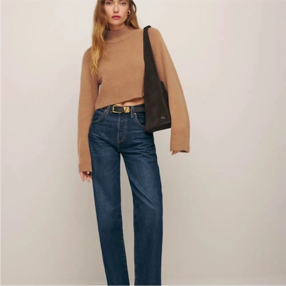 Reformation Garrett Cropped Cashmere sweater - size M - Picture 2 of 6